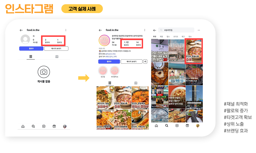 인스타그램 계정 성장 사례